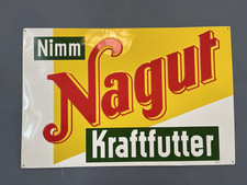 Nimm Nagut Kraftfutter altes Blechschild um 1970