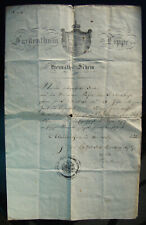 VERY RARE !!! Heimaths-Schein Fürstentum Lippe Alverdissen 1855 !!! Heimatschein