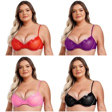 DE Damen Wetlook BH Push Up