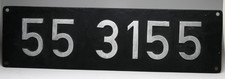 Lokschild 55 3155 Typographie DB Ep 3 Stahlplatte mit aufgenieteten Alu ABD-6021