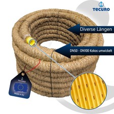 tecuro Drainagerohr Drainage, mit Kokosfilter, DN 50 60 65 80 100, PVC-U