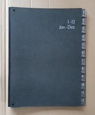 Q-Connect Pultordner Hartpappe - 1 - 12, 12 Fächer, Farbe schwarz