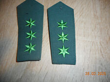 Polizei - Schulterstücke - Schulterklappen grün 3 Sterne 11,5x5 cm