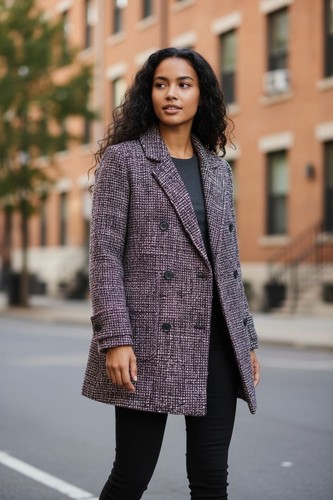 Damen bouclé mantel - mantel,