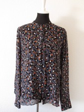 Dorothee Schumacher, Bluse,  Gr. 4,  Gr. 38/40,  Seide schwarz grau