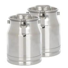 2 x Milchkanne Edelstahl 10l