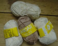 Phildar Baumwolle mercerisiert 190g NEU edle Wolle 3x warmes weiß 1x braun edel