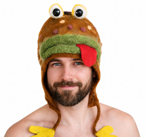 Frosch saunahut wollfilz - frosch,