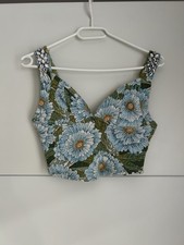 Zara Crop Top Korsett Blumen S