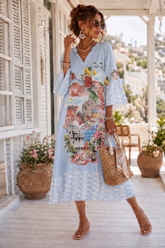 Damen sommerkleid aus - sommerkleid, viskose