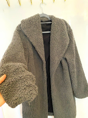 Only damen teddy mantel grau - only,