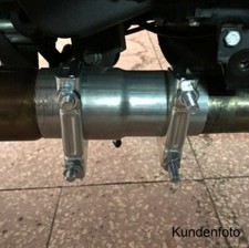 Rohr Reduzierstück  von Ø 40mm bis Ø 75 mm Auspuff Adapter aufgeweitet+Schellen