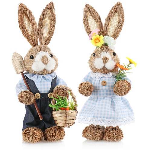 Stroh osterhase handgemacht - stroh,