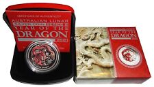 Australien 1 Oz Silber Lunar Drache II 2012 Farbe im Etui