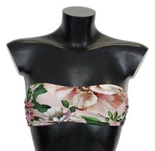 DOLCE & GABBANA Bikini Oberteil Rosa Blumenmuster Badeanzug Beachwear IT2 / S