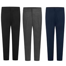 SCHULE JUNGEN REISSVERSCHLUSS HOSE-SCHWARZ/GRAU/MARINE-ALTER 7-16 JAHRE-TEFLONSCHUTZ