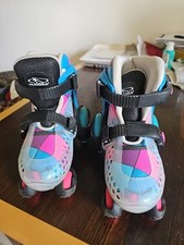 Hudora Rollschuhe Mädchen, Größe 30-33, Rosa,  Hellblau