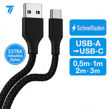 USB A auf USB C Ladekabel 1m 2m 3m Schnellladekabel 3A für Samsung Iphone Huawei