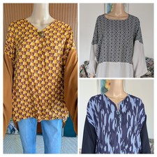 3 Teile Damen Langarm Sommer Bekleidungspaket Blusen Oberteile Umstandmode Gr.XL