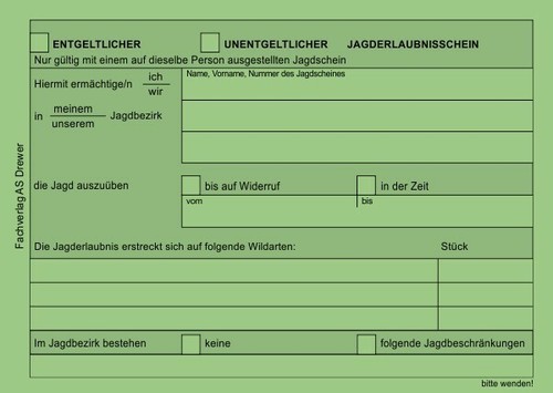 Vordrucke begehungsschein - 25,