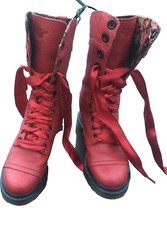 Dr Martens 1914 Triumph Red Floral Leather Boots UK 3 EU 36