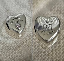 925 Sterling Silber Herz Charm für Enkelin + GRATIS Armband. UK. Neu in Verpackung