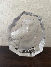 MATTEN JONASSON SCHWEDEN KUNST GLAS EULE BRIEFBESCHWERER - 16 CM - 3538