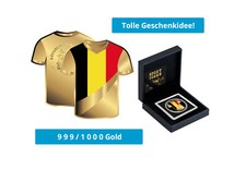 Goldmünze Trikot Belgien 999/1000 Gold Geschenk Sport Fußball