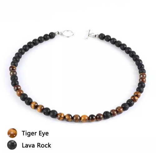 Unisex halskette lava stein - unisex, /