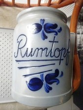 RUMTOPF aus Steingut mit Salzglasur, grau/blau