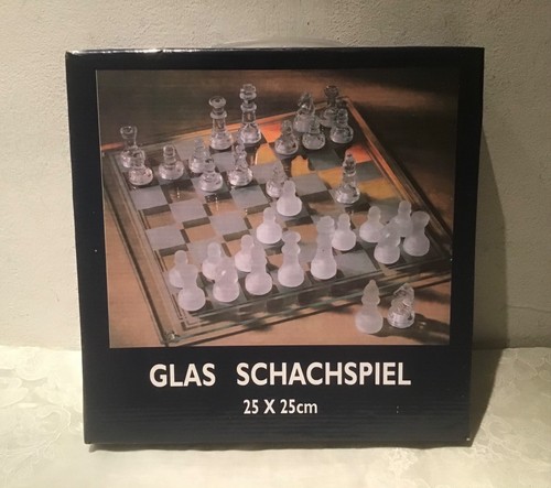 Schachspiel glas 25x25 - glas,, neu