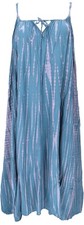 Batik Maxikleid, Boho Strandkleid, Luftiges Hängerchen, 7/8 Sommerkleid - taub