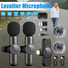 2x Kabellos Lavalier Mikrofon
