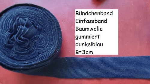 Einfassband baumwolle gummiert - einfassband,
