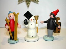 3x Holz Figur Erzgebirge