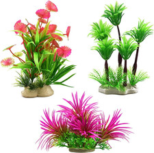 3 Stück Aquarium Pflanzen 6 * 16 Cm Künstliche Wasserpflanzen Plastik Aquariumpf
