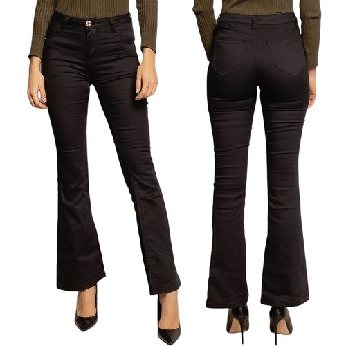 Damen bootcut hose hüfthose - bootcut,