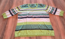 Gollehaug Damen 3/4 Arm Streifen Pullover grün gestreift cool bequem Gr. 44 / L