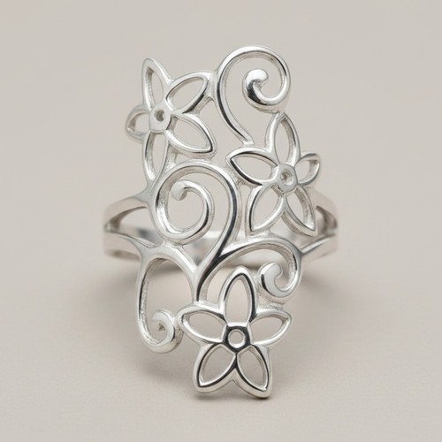 Sterling silber ring - ring, blume