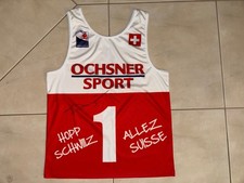 SIGNED Carlo Janka 2022 Switzerland Ski World Cup race vest Wengen Ochsner sport