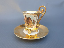 Lorenz Manufaktur Bavaria 2er Sammelgedeck Mokkatasse, UT Rothenburg Gollauflage