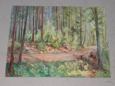 Waldweg bei Pforzheim IV - Willi Adam Häffelin signiertes Ölbild Landschaft 1974