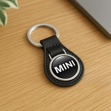 MINI Cooper Leder-Schlüsselanhänger | Auto-Logo Schlüsselring | Autozubehör