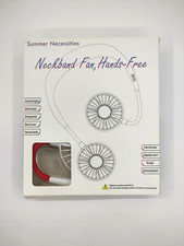 Portable Mini Neckband Fan Dual Desktop USB Rechargeable 3-Speed Neck H Hot/ LED