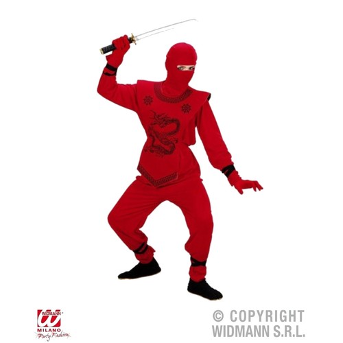 Ninja kämpfer kostüm rot 128 - ninja,