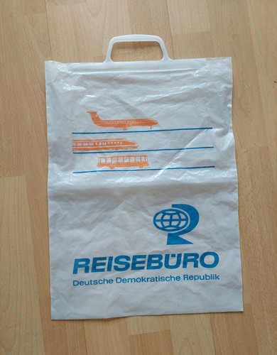 Reisebüro werbe plastiktüte - reisebüro, werbe-plastiktüte
