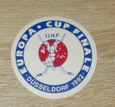 Alter Aufkleber | Sticker IHHF Eishockey Europa Cup Finale Düsseldorf 1992