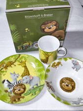 Ritzenhoff und Breker Porzellan Kindergedeck 3 Teilig Dschungeltiere