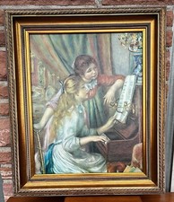 Wunderschöne Ölgemälde Reproduktion Renoir Zwei Mädchen am Klavier
