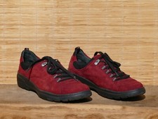 sportliche Damen Halbschuhe SEMLER Wildleder rot Schnürschuhe Gr. 40 UK 6,5 H